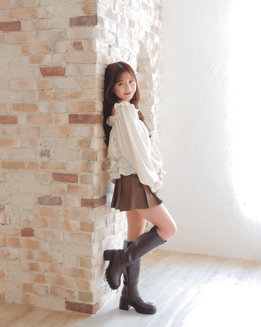 Short Pleated Skirt Pants（ベルト付き）
