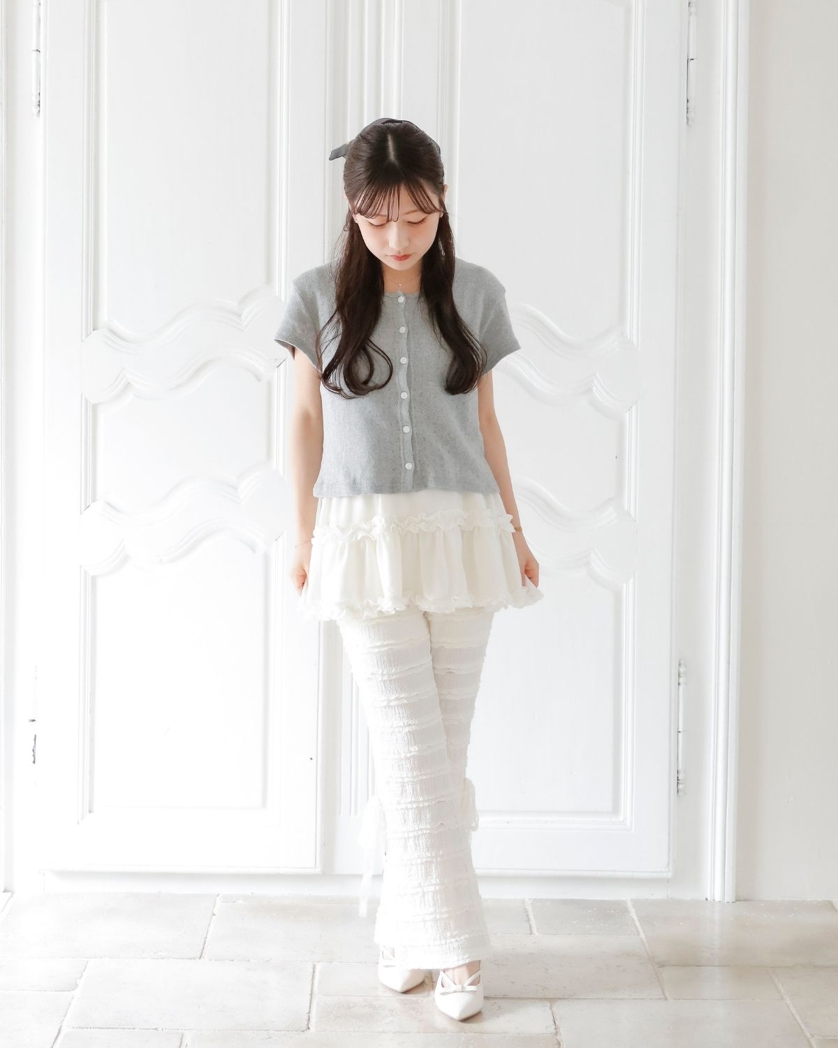 【Re Stock】lace flare pants