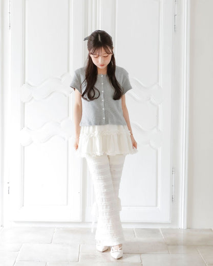 【Re Stock】lace flare pants