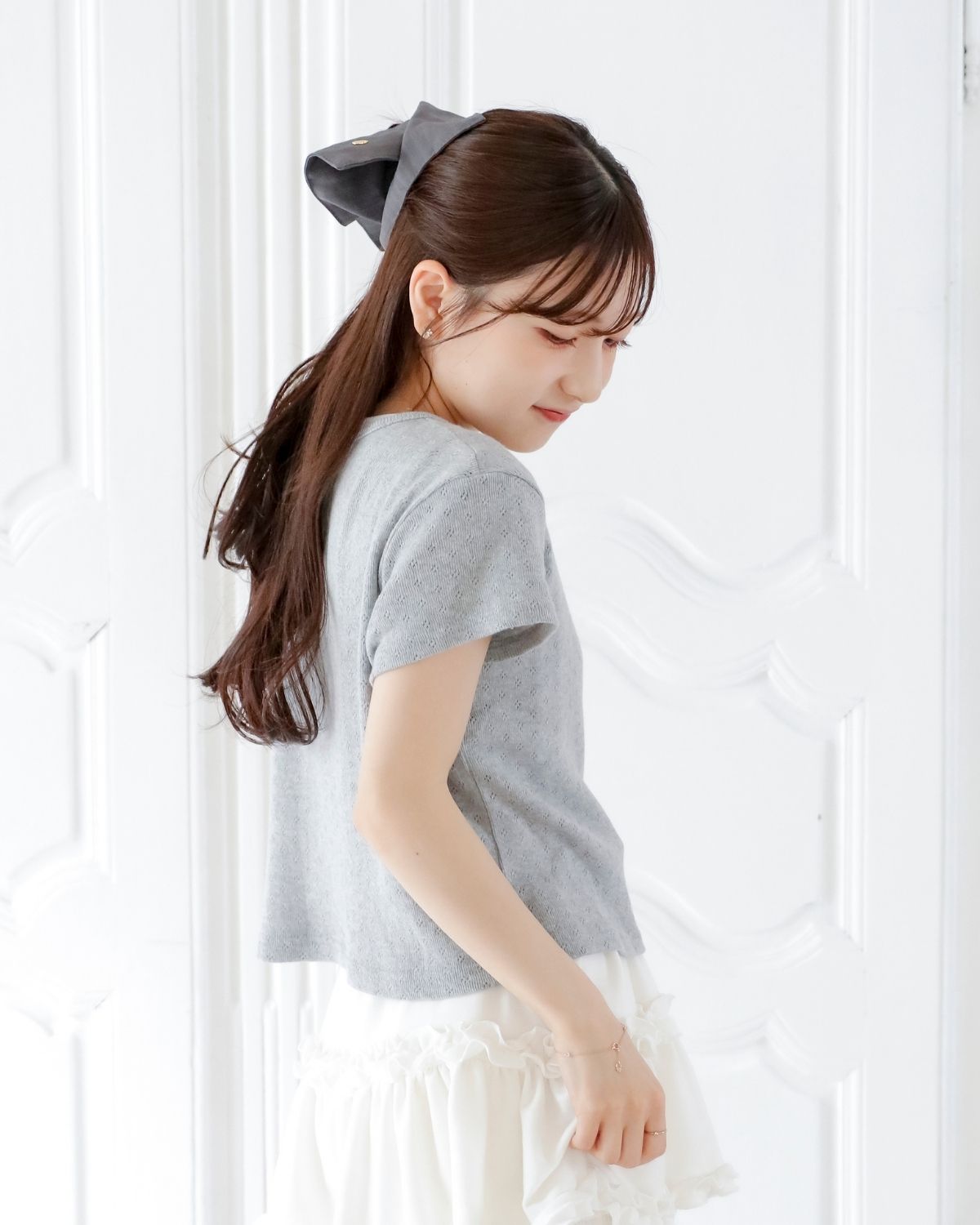 square stripe scrunchie