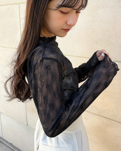 ribbon sheer tops