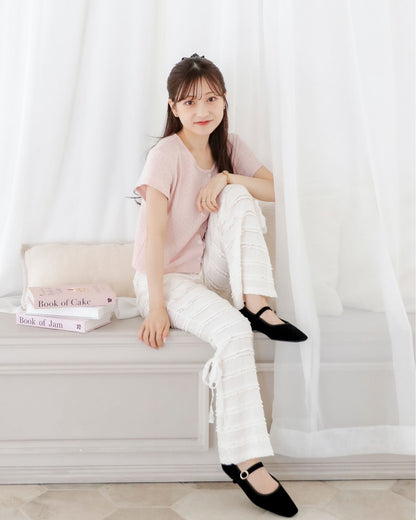 【Re Stock】lace flare pants