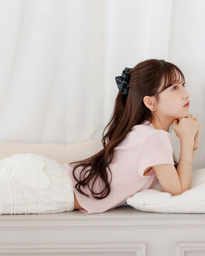 satin dot scrunchie