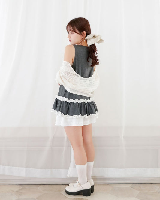 frill sleeveless tops