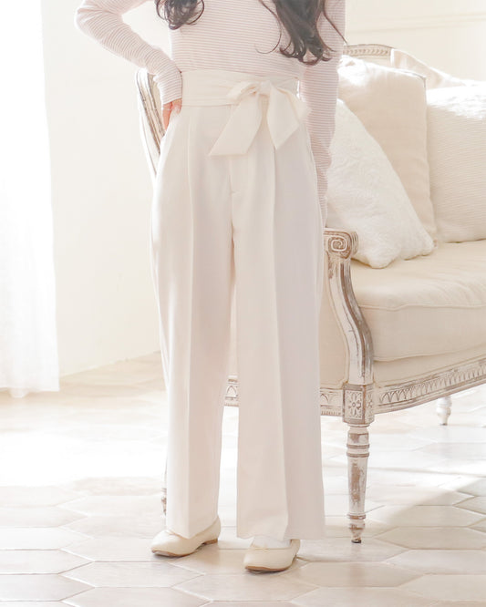 2way straight pants【milky white】