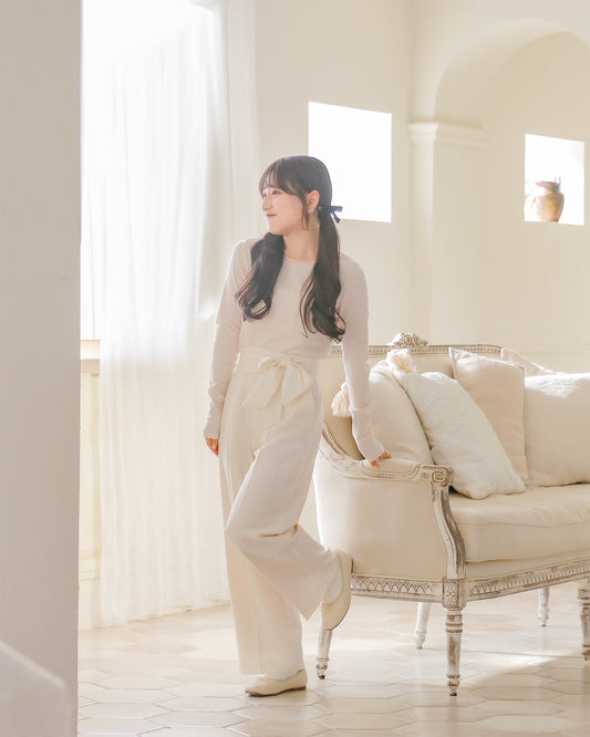 2way straight pants【milky white】