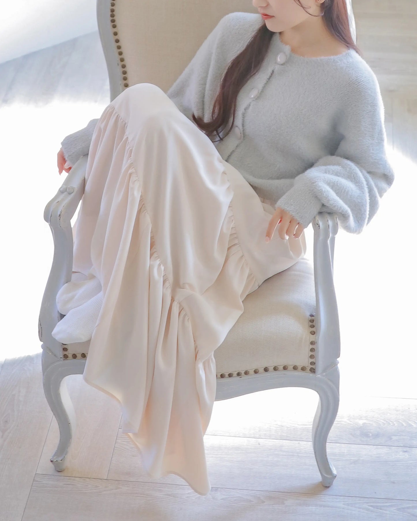 tiered chiffon skirt【sheep ivory】