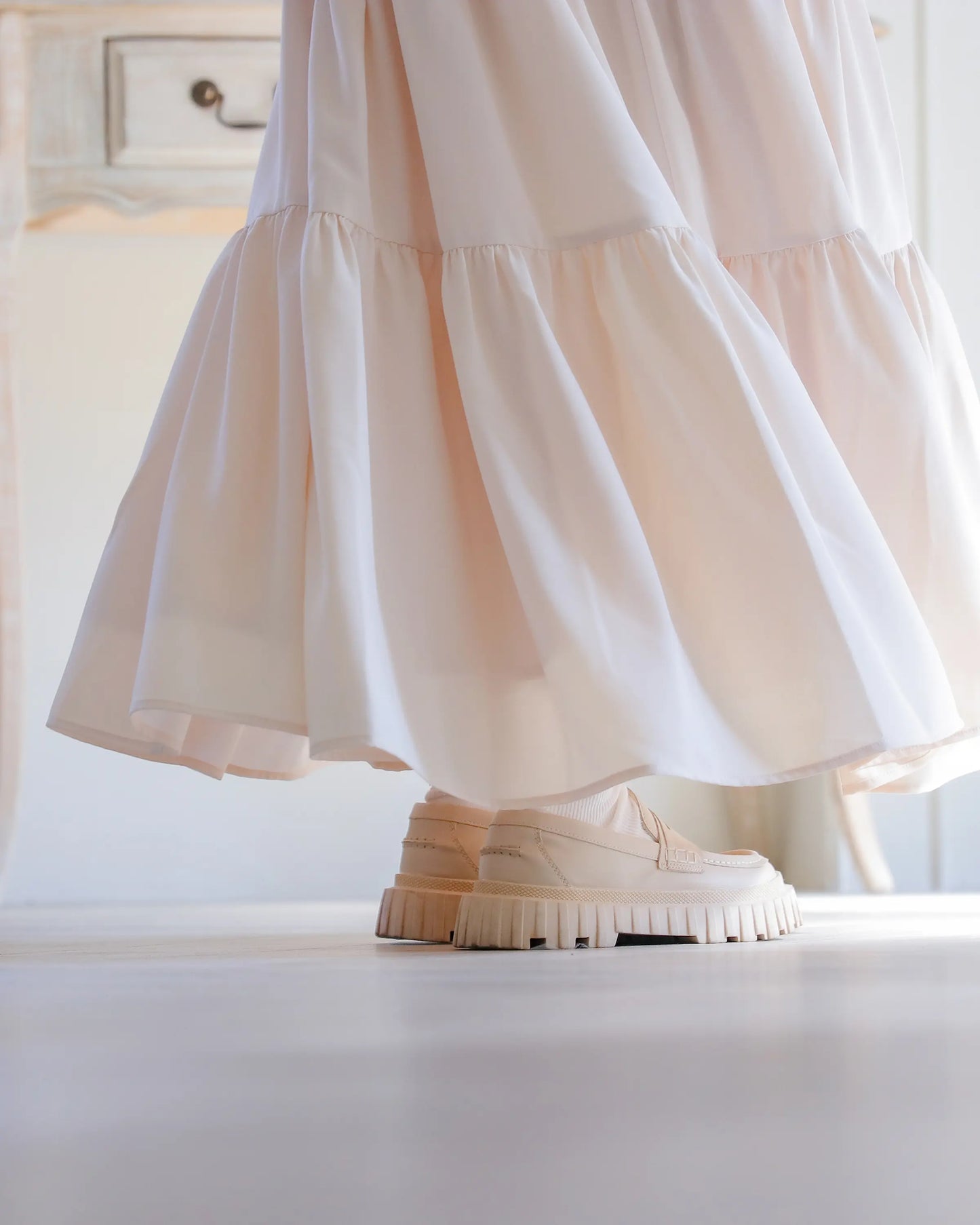 tiered chiffon skirt【sheep ivory】