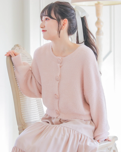 mohair short cardigan【umm pink】