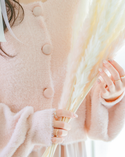 mohair short cardigan【umm pink】
