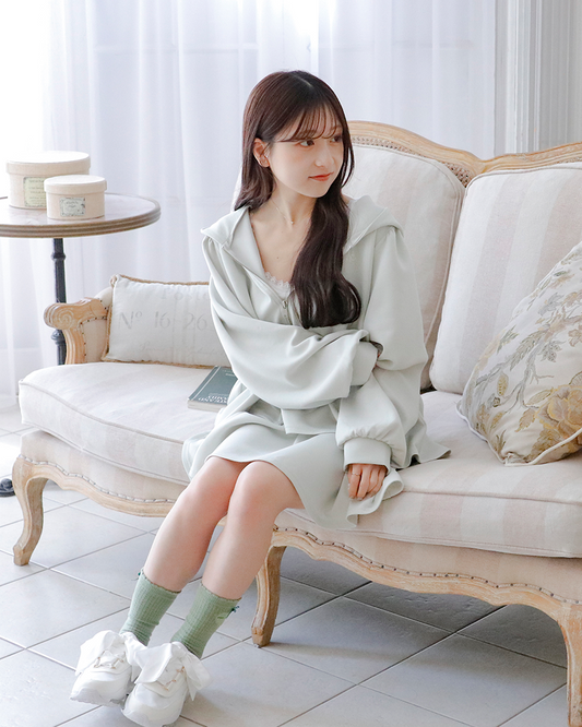 【Re Stock】peplum frill parker (setup対応)