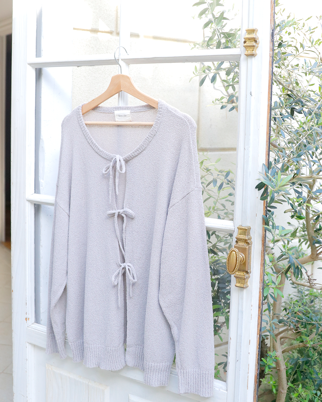 over ribbon cardigan