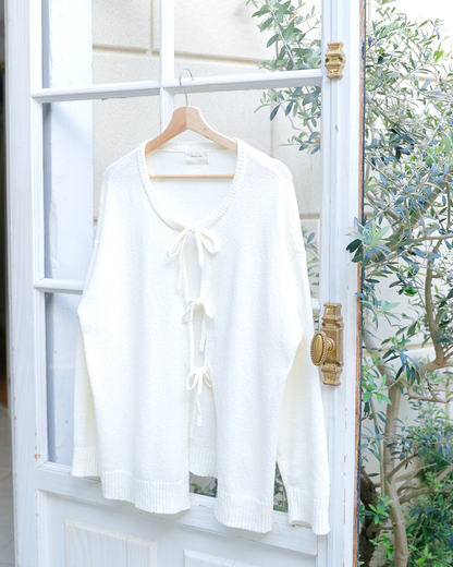 over ribbon cardigan