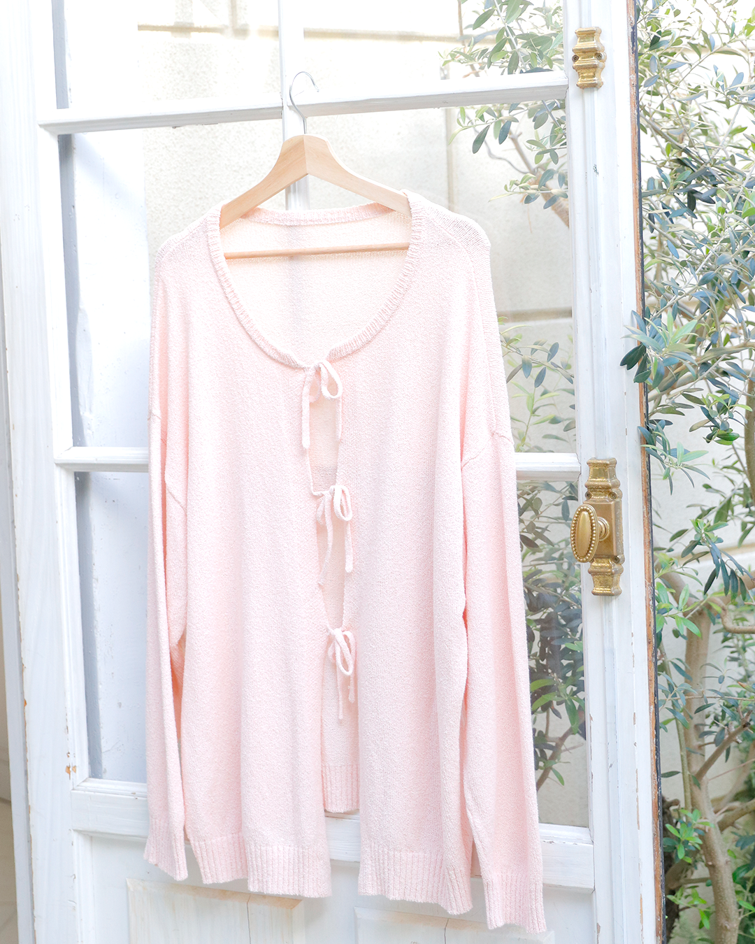 over ribbon cardigan