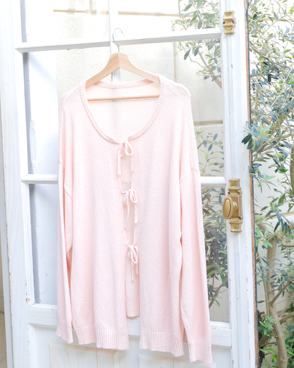 over ribbon cardigan