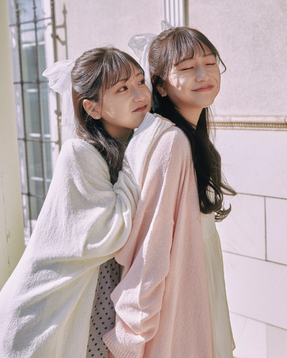 over ribbon cardigan