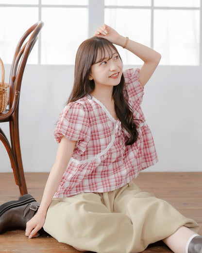 Ribbon Check Blouse