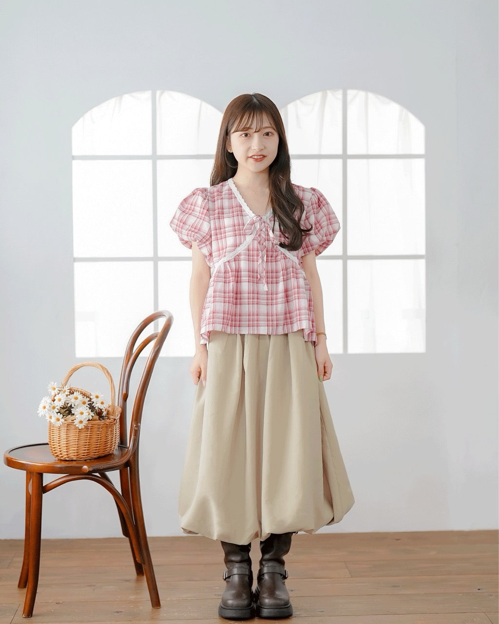 Ribbon Check Blouse