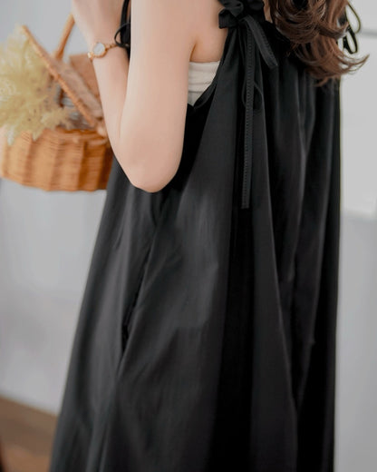 Gathered Ribbon strap Dress