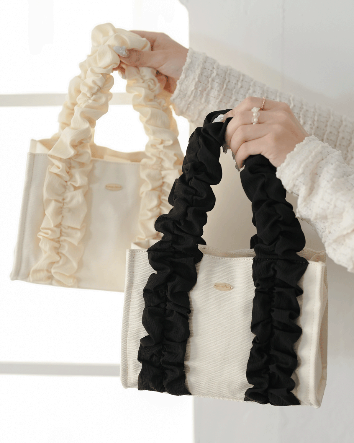 frill canvas bag