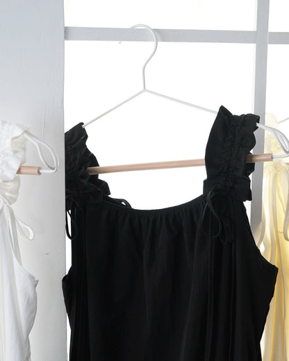 Gathered Ribbon strap Dress