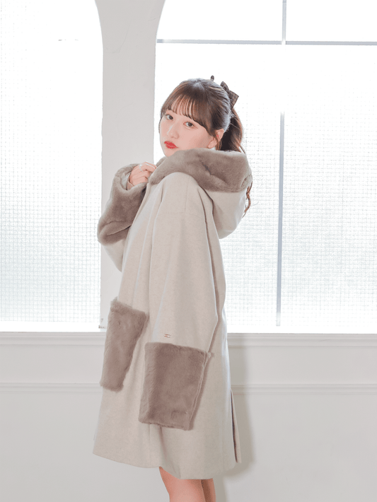 Hoodie Fur Coat