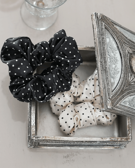 satin dot scrunchie