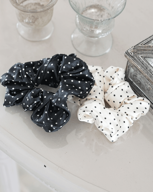 satin dot scrunchie