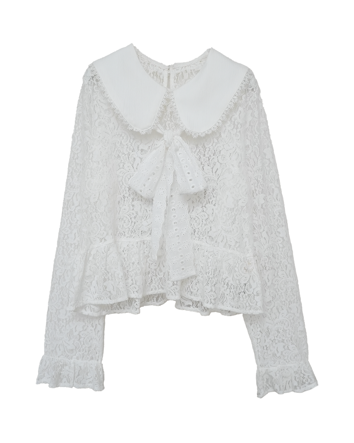 【9/16発売】Lace peplum blouse
