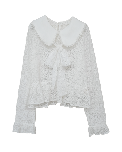 【9/16発売】Lace peplum blouse