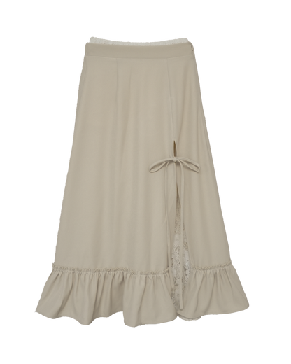 【9/16発売】Layered slit long skirt